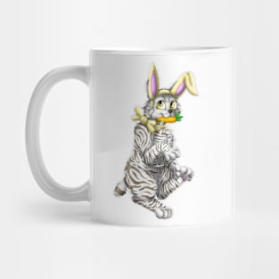 Bobtail BunnyCat: Silver-Amber Tabby (Yellow) Mug